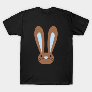 Happy Easter Blue Heart Brown Bunny T-Shirt